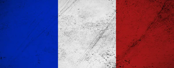 Прапор Франції Грандж Французький Вінтажний Прапор Текстурою Гранджу Сток Ілюстрація — стокове фото