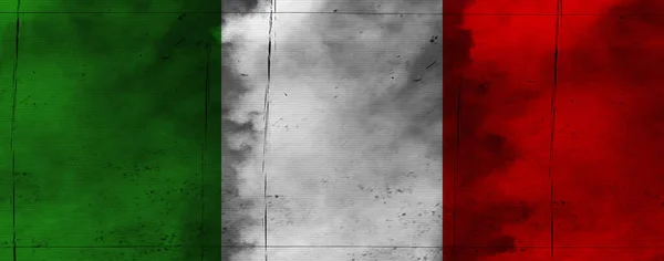 Flaga Włoch Grunge Podrapane Nakładki Tekstury Ilustracja — Zdjęcie stockowe