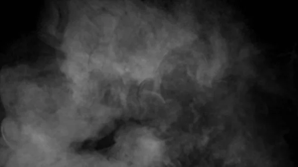 Vapeur Fumée Abstraite Déplace Sur Fond Noir Concept Aromathérapie — Photo