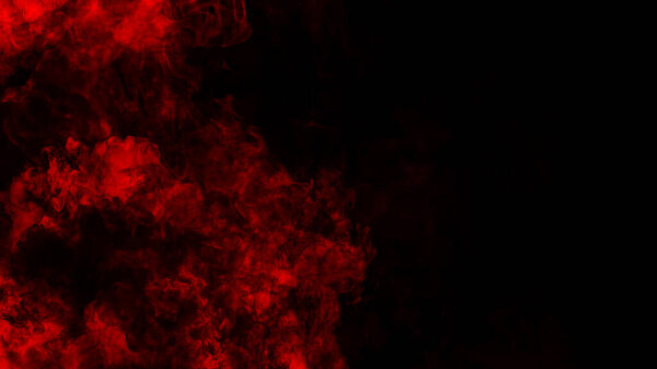 Blur red smoke on isolated black backgroind. Misty texture overlays.