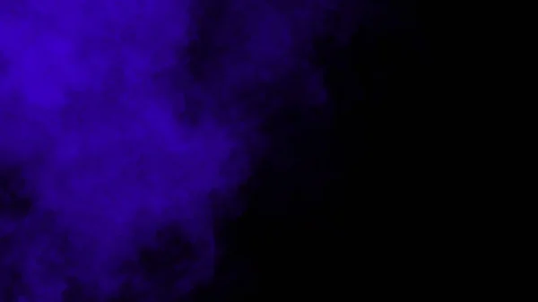 Fumar Chão Fundo Preto Isolado Nublado Azul Nevoeiro Filme Efeito — Fotografia de Stock