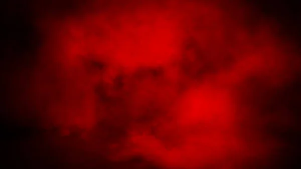 Rozmazany Czerwony Dym Odizolowanym Czarnym Tle Mgliste Nakładki Teksturowe — Zdjęcie stockowe