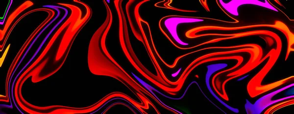 Panorama Flüssigen Marmor Wellen Hintergrund Textur Nahtlose Flüssigkeitseffekt Farbmuster Für — Stockfoto