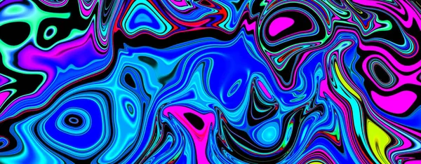 Барвистий Панорамний Фон Рідкою Хвилею Абстрактний Вихровий Візерунок Створення Творів — стокове фото