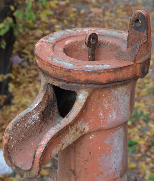 old rusty water pump in the garden