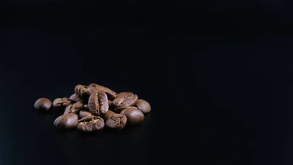 coffee grains on a black background