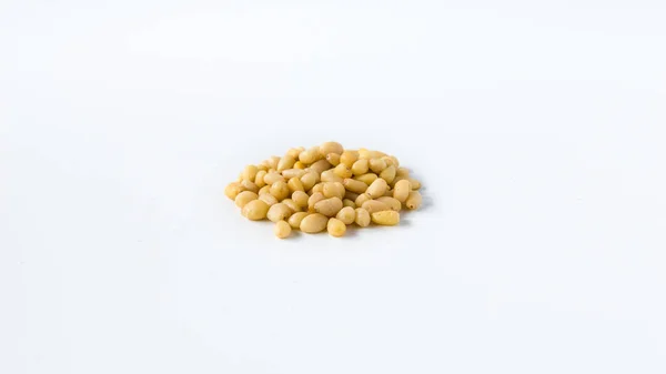 Heap Pine Nuts White Background — Stock Photo, Image