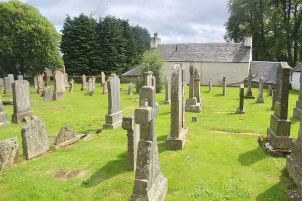 Old Graveyard of the former church of Moulin, built in 1873, near Pitlochry, Highlands of Scotland. The church is now a Heritage centre. UK, Europe.