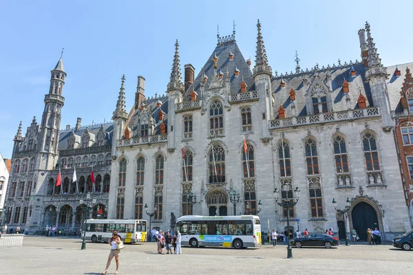 Bruges - The Grote Markt, the Provinciaal Hof Gotik binası,