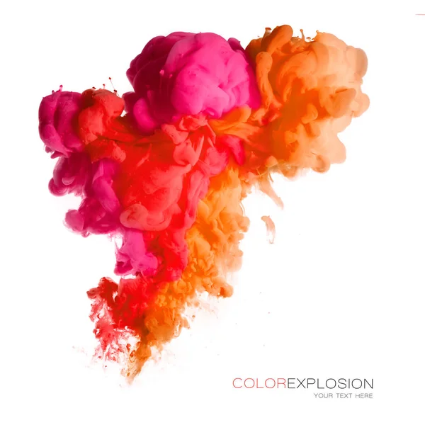 Esplosione di colore. Inchiostro acrilico colorato in acqua — Foto Stock