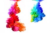 Картина, постер, плакат, фотообои "rainbow of acrylic ink in water. color explosion", артикул 184112262