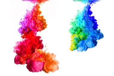 Rainbow su akrilik mürekkep. renk patlaması