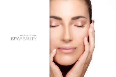 Doğal genç kadın yüzü. Spa Güzellik Konsepti