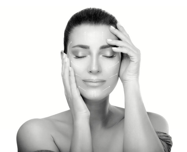 Surgery and Anti Aging Concept. Beauty Face Spa Woman