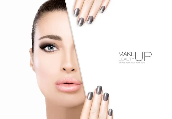 Maquillaje de belleza y Nail Art Concept — Foto de Stock