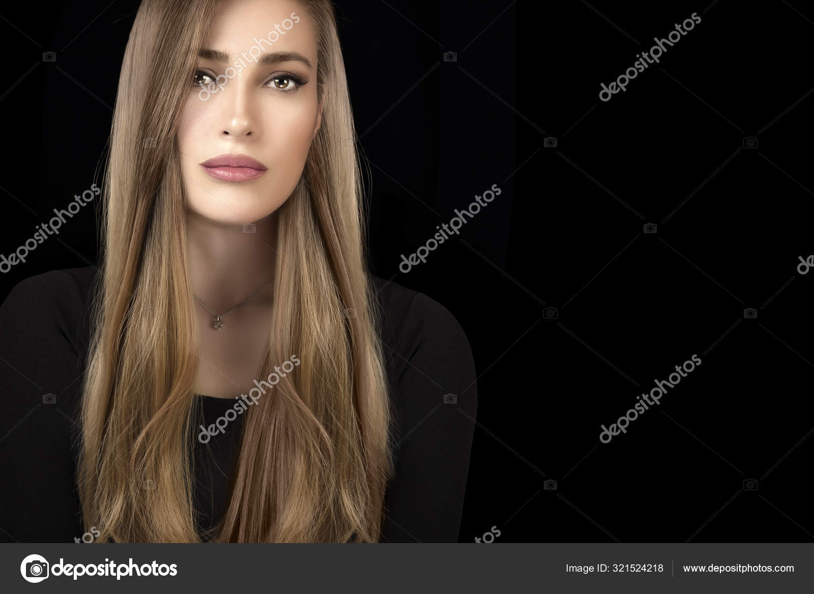 Beautiful model girl with healthy long hair. Hair coloring techn Stock  Photo by ©casther 321524218