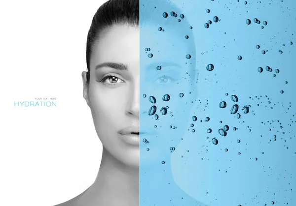 Beauty concept with hydrating water overlay — Stock Photo, Image