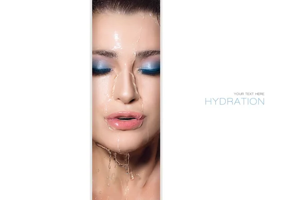 Beauty concept of waterproof makeup — Stock Photo, Image
