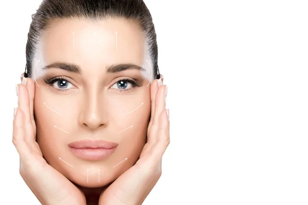 Beauty Face Spa Mujer. Cirugía y Concepto Anti Envejecimiento . — Foto de Stock