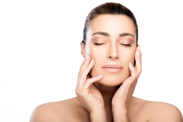 Beauty and Skincare Concept. Natural Young Woman Face	