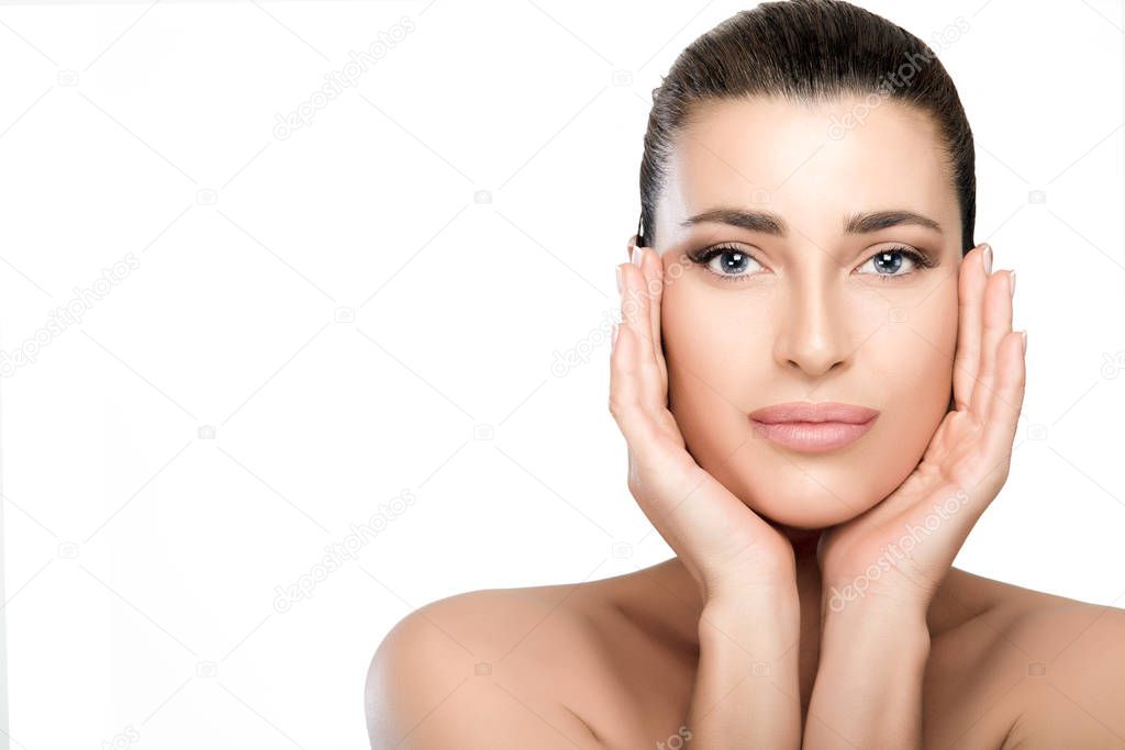 Beauty and Skincare Concept. Natural Young Woman Face