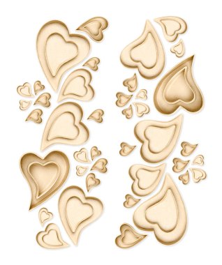 Sevgililer Günü ya da Anneler Günü için kalpler. Karton kalp kırıcı.