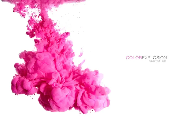 Encre Acrylique Rose Dans Eau Contexte Abstrait Explosion Couleur Isolée — Photo