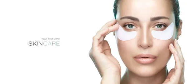 Masque Cosmétique Yeux Belle Femme Avec Une Peau Fraîche Saine — Photo