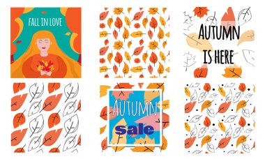 Sonbahar yaratıcı kartları ve şablonları