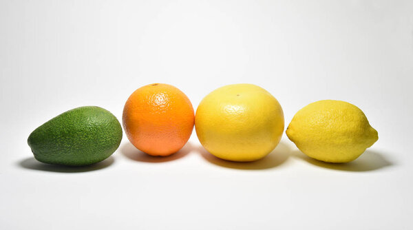 Citruses on gray background