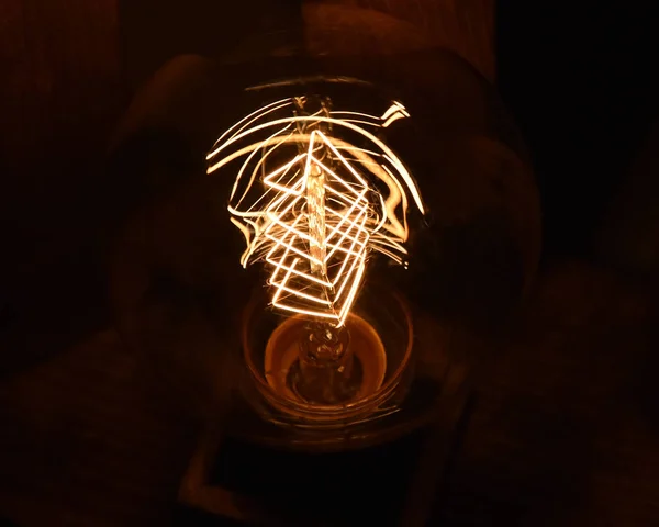 Bombilla Retro Edison Iluminación Original Oscura — Foto de Stock