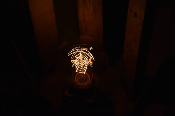 Bombilla Retro Edison Iluminación Original Oscura — Foto de Stock