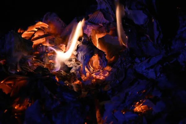Égő Lángok Parázs Tűz — Stock Fotó