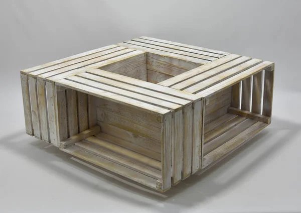 Handmade wooden crates coffee table