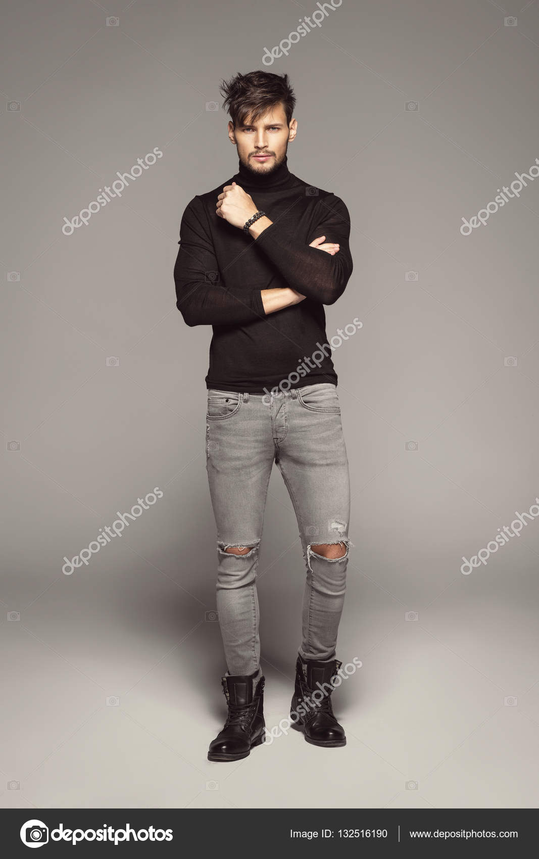 A young Caucasian male poses in studio over a white background Stock Photo  - Alamy