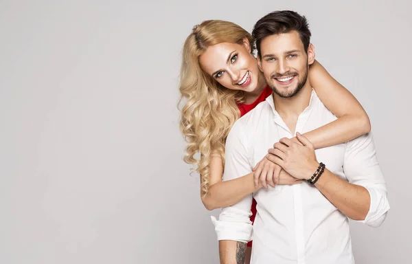 Portrait of smiling beautiful couple — Stock Photo, Image