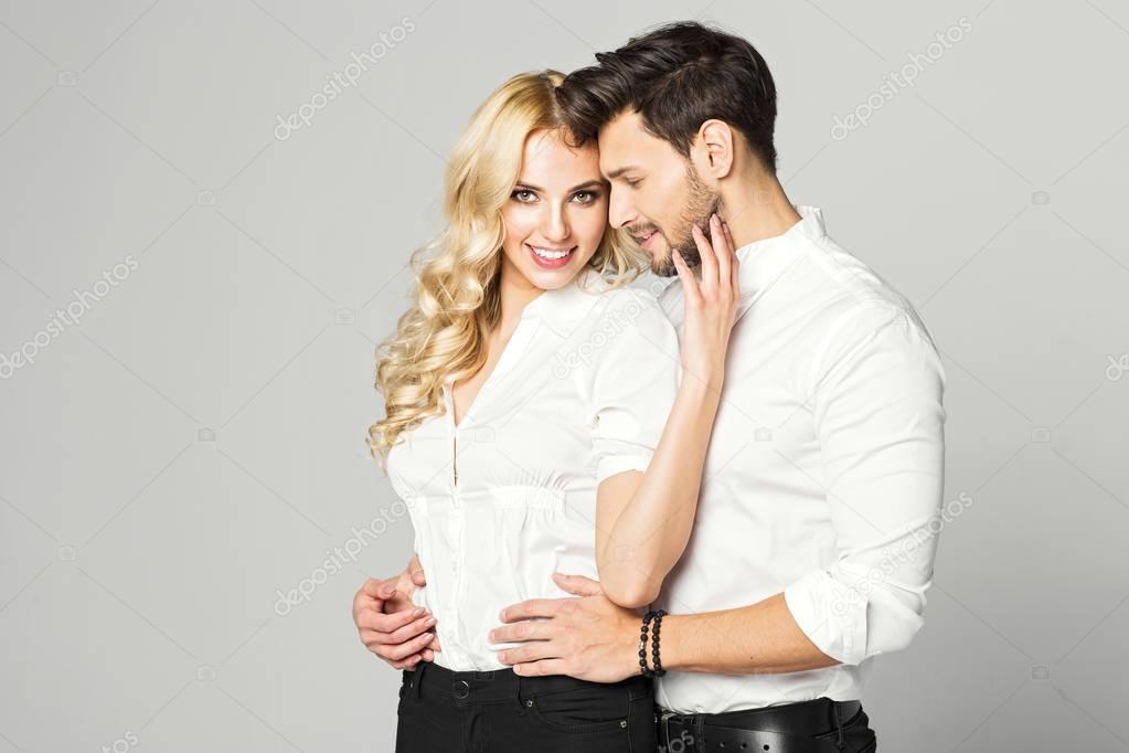 smiling woman with handsome man