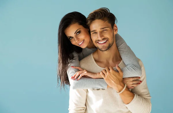 Portrait of smiling beautiful couple — Stock Photo, Image