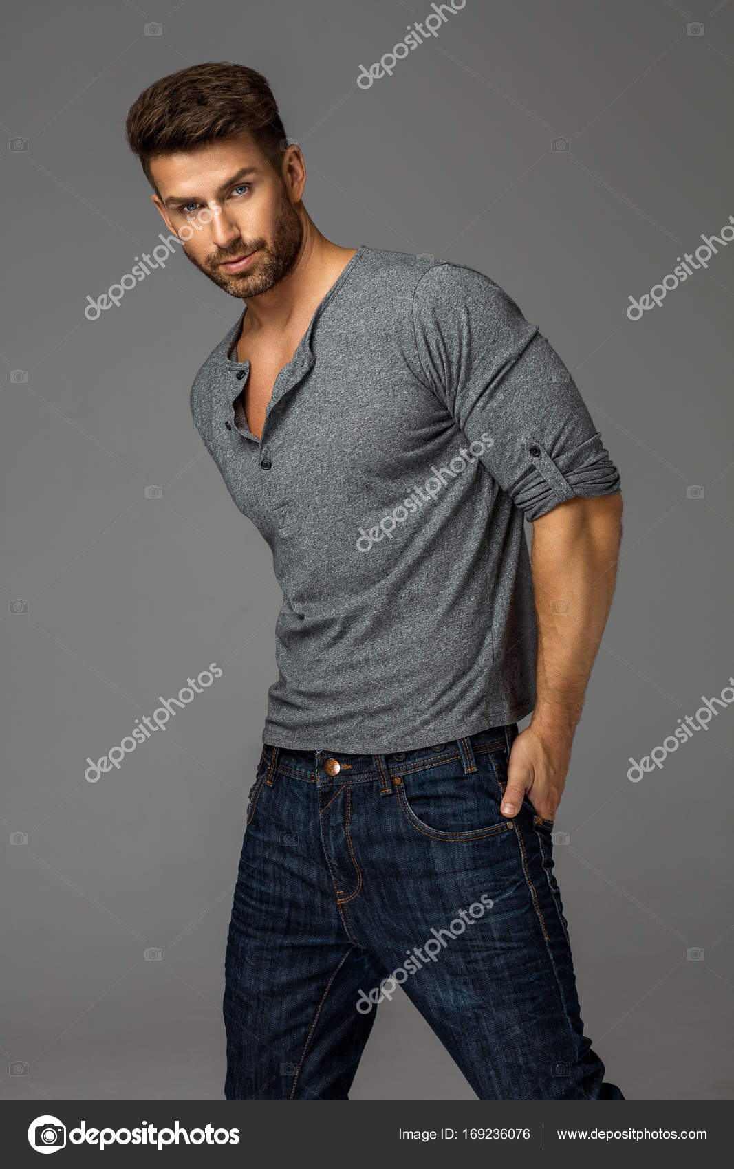 Portrait of attractive male model Stock Photo by ©kiuikson 169236076