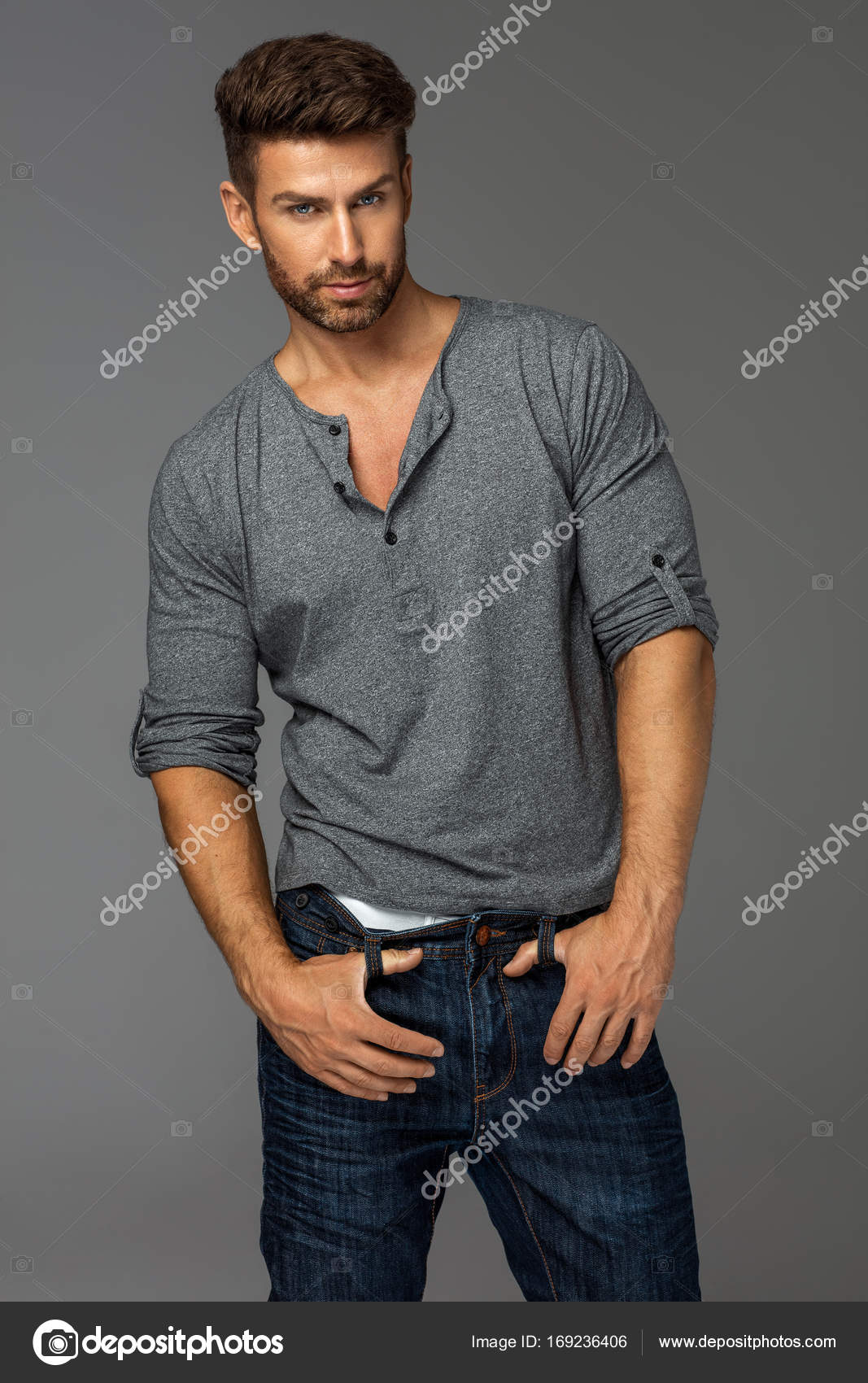 Portrait of attractive male model Stock Photo by ©kiuikson 169236406