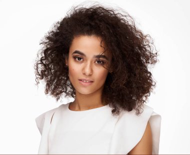 Portrait of beautiful latin american woman with afro hairstyle i