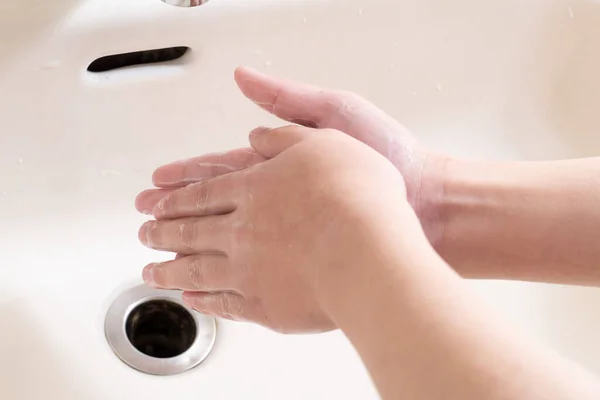 Japans Schoolkinderen Wassen Hun Handen — Stockfoto