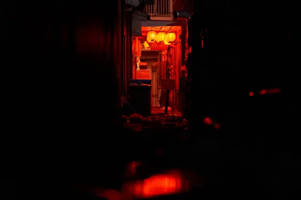 Lanterne Nei Vicoli Posteriori Dell Asia — Foto Stock