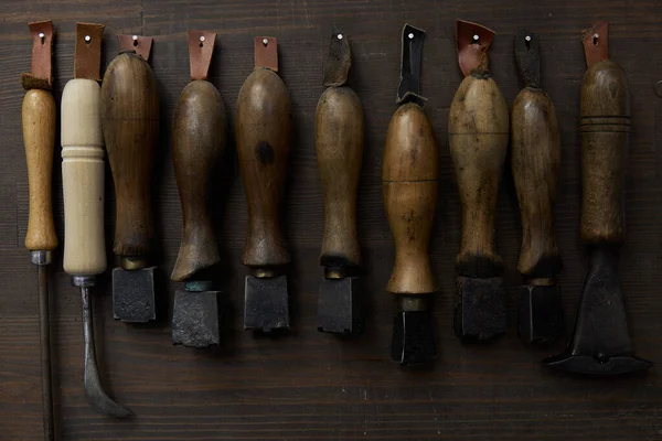 Leatherworking tools used by shoemakers