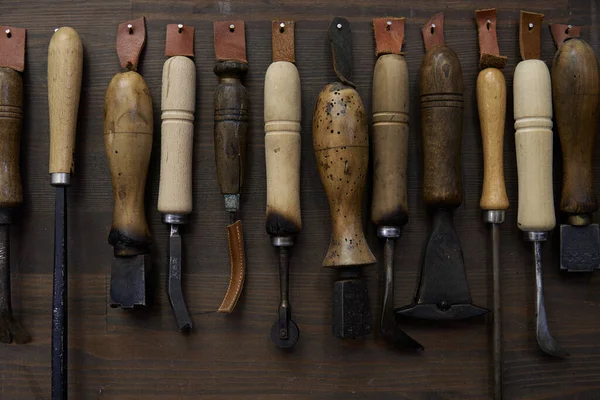 Leatherworking tools used by shoemakers