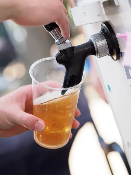 Pouring Beer Server Event — Stock Photo, Image