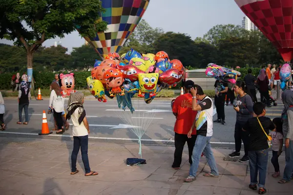 Putrajaya, Malezya - 30 Mart 2019. 10. Putrajaya Uluslararası Sıcak Hava Balonu Festivali 'nde Sıcak Hava Balonları.