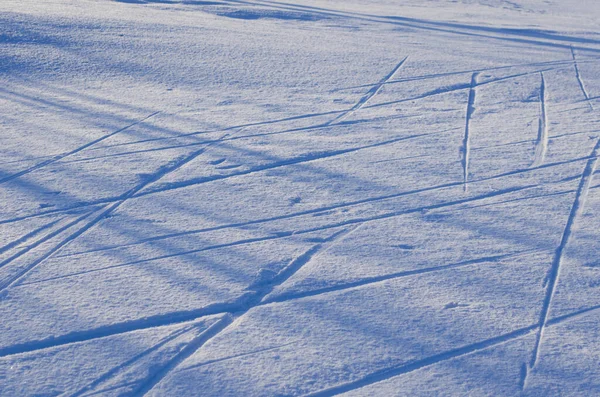 Pistes Ski Dans Neige Hiver — Photo