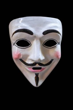 Anonymous kağıt maske siyah bir zemin üzerine