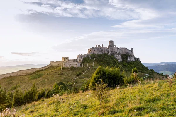 Spis Castle Autumn Sunset Royalty Free Stock Photos